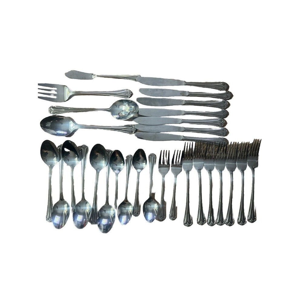 30 Piece Set Hampton Silversmiths Stainless China 215 Forks Spoons Knives